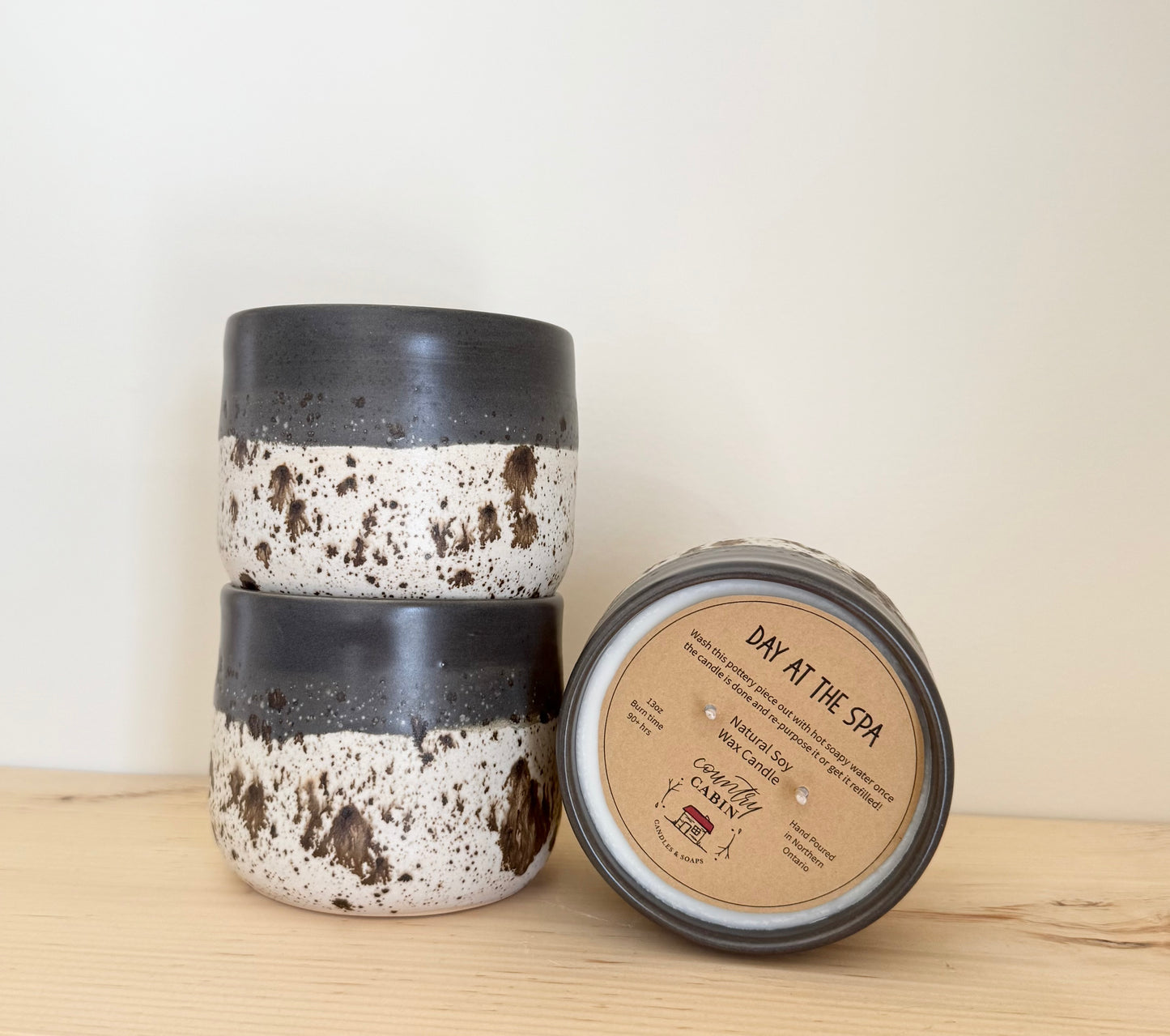 River Rock Candle Planter Pot