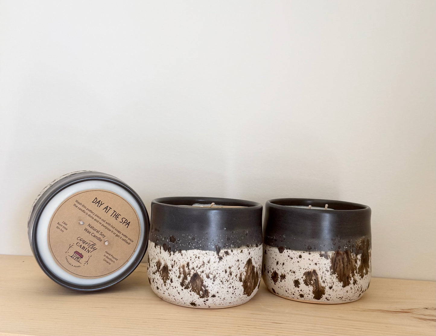 River Rock Candle Planter Pot