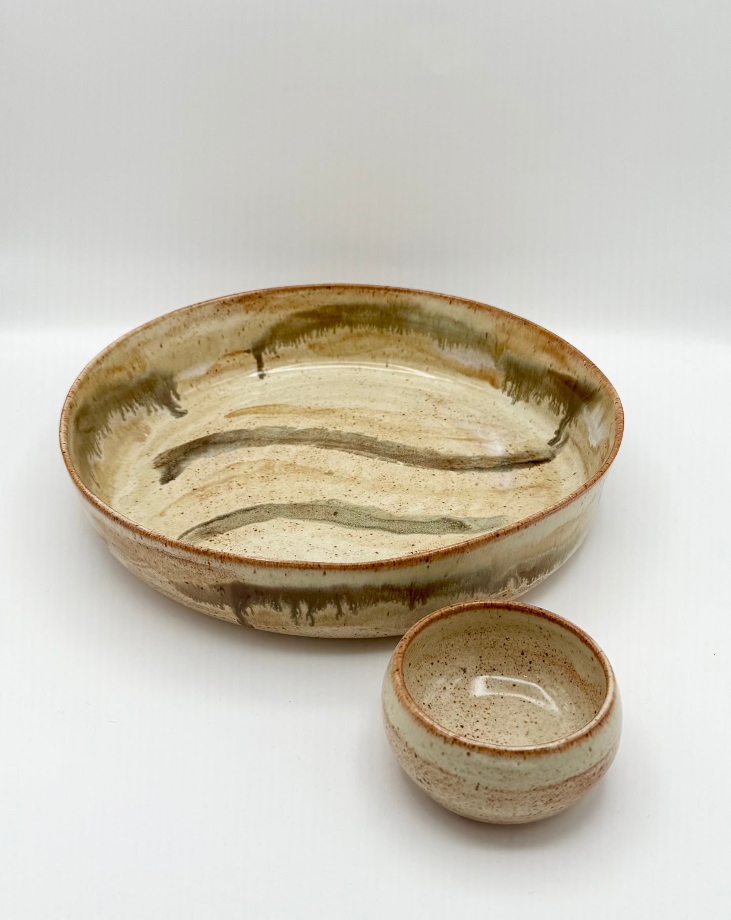 Serving Tray/Platter with dip bowl