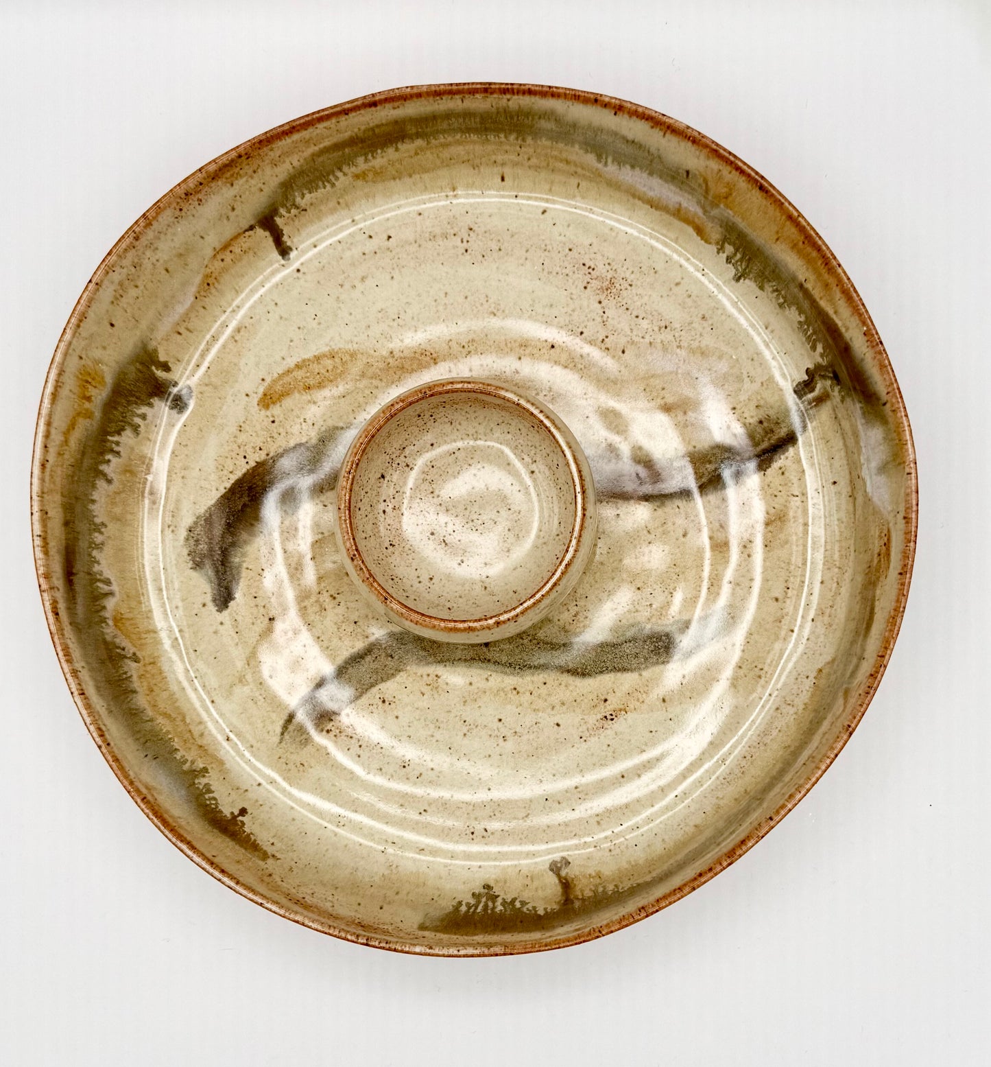 Serving Tray/Platter with dip bowl