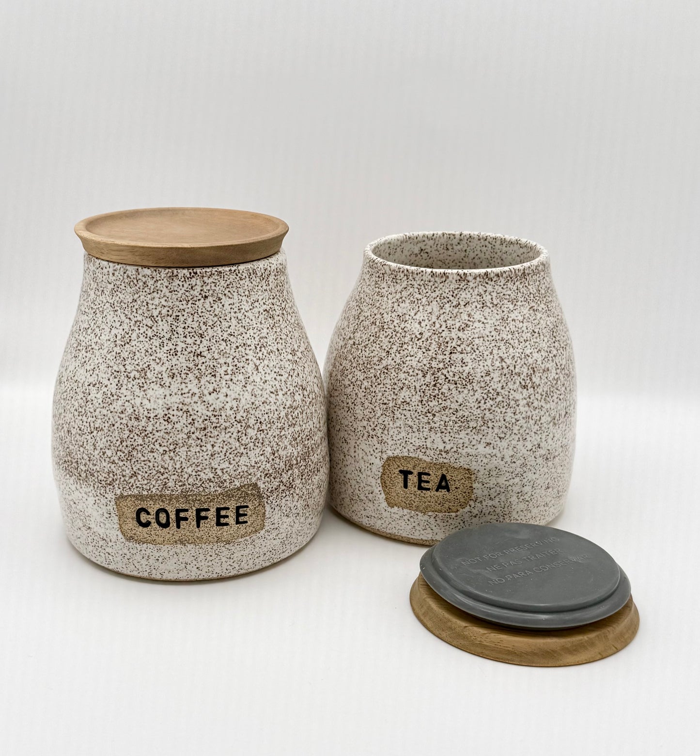 Canister Set with Wooden Lids