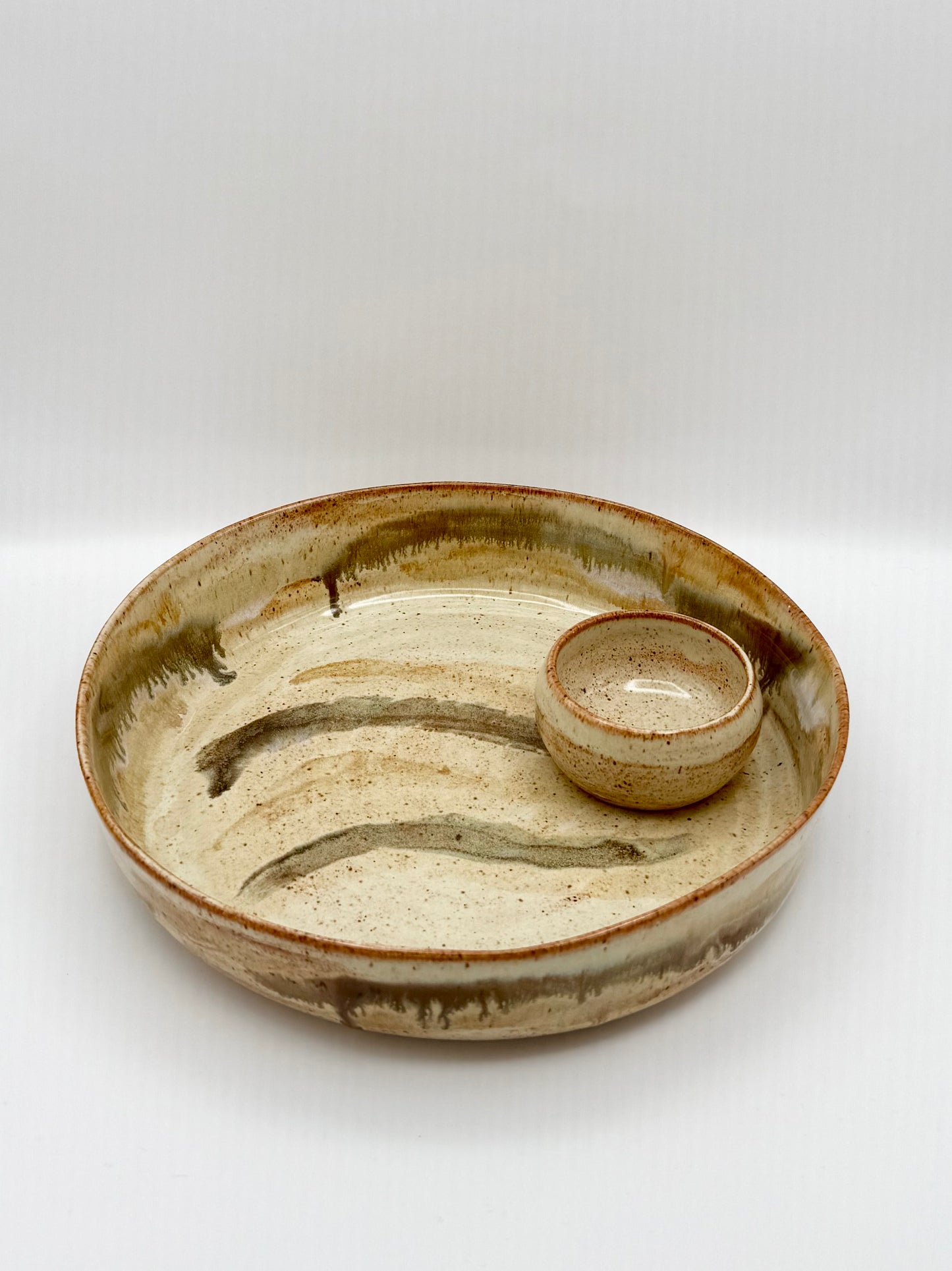 Serving Tray/Platter with dip bowl