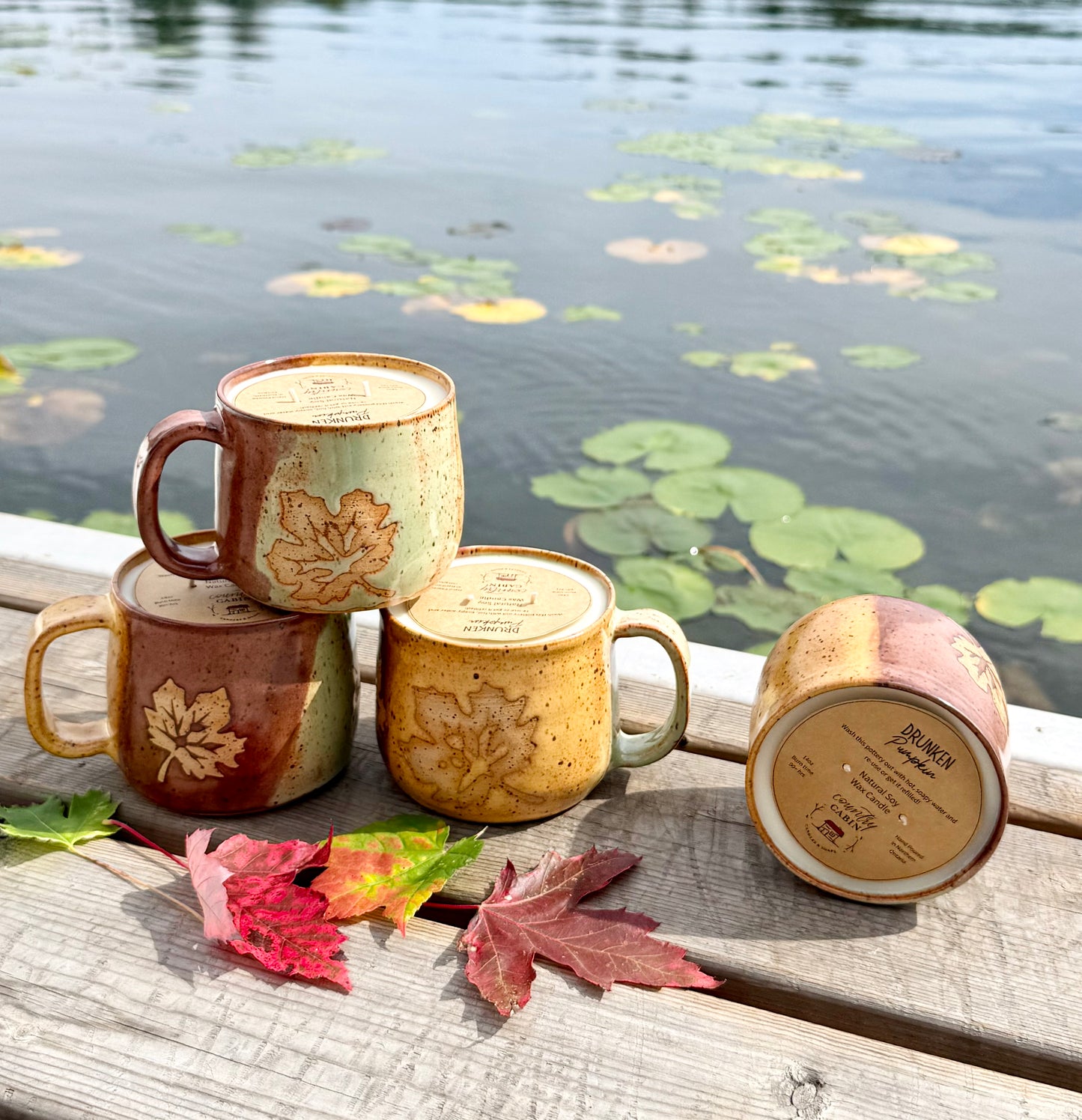 Tri Coloured Maple Candle Mug
